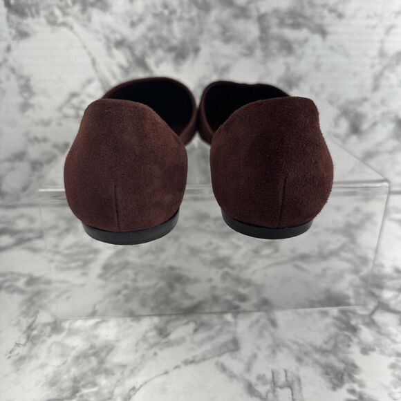 Vince Womens Nina D'Orsay Flats Size 8 Deep Cherry Red Suede Pointed Toe Slip On - Picture 6 of 8
